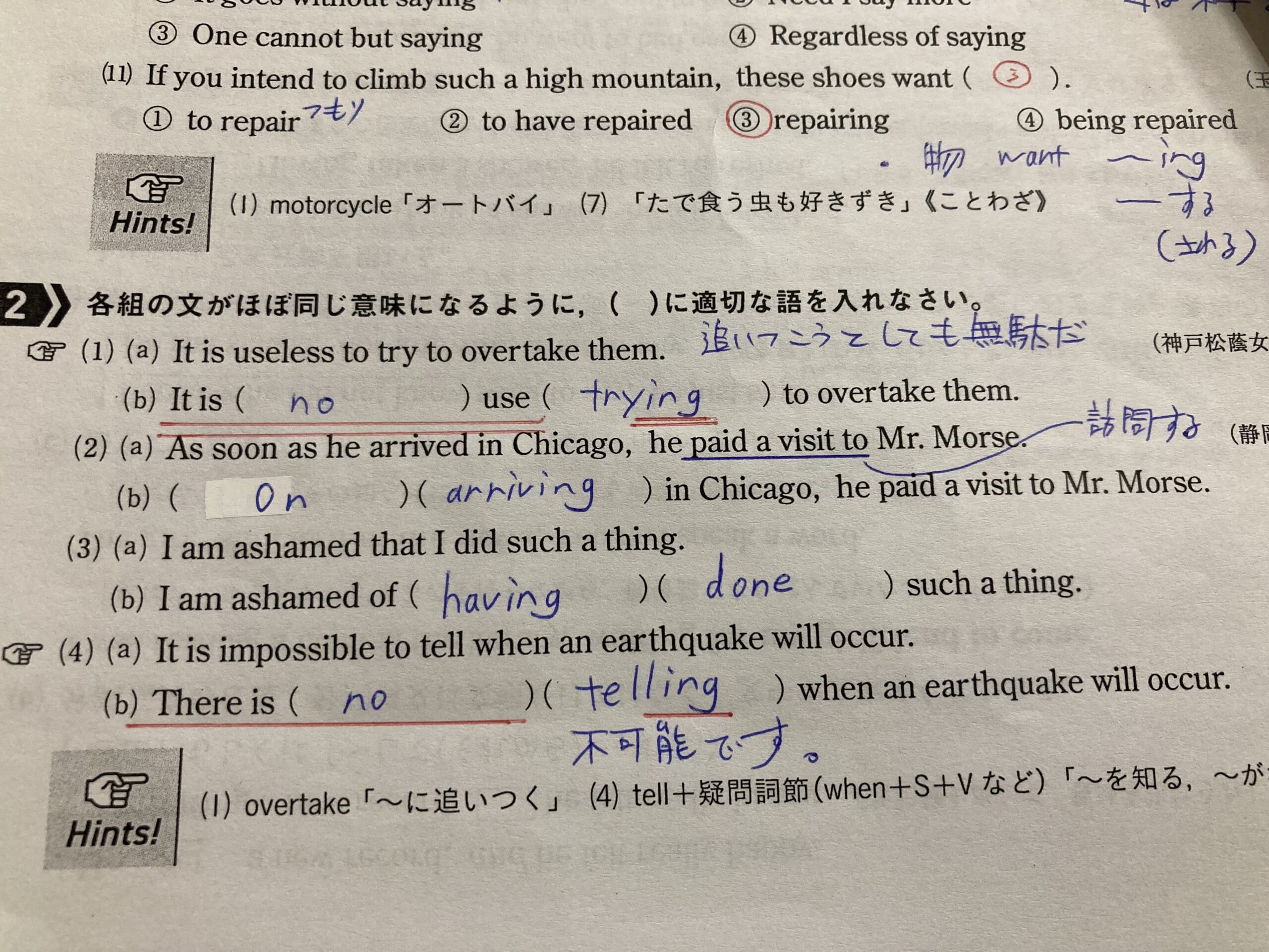it is no use ingとthere is no ingの違い